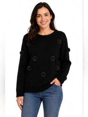 Jacqueline de Yong Sweater Knit Gold Black Small